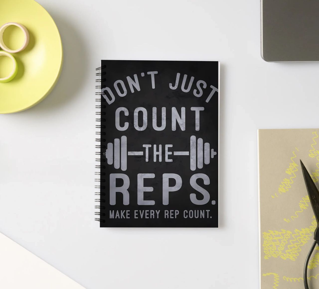 Make Every Rep Count Gym spiral notebook by Bassy