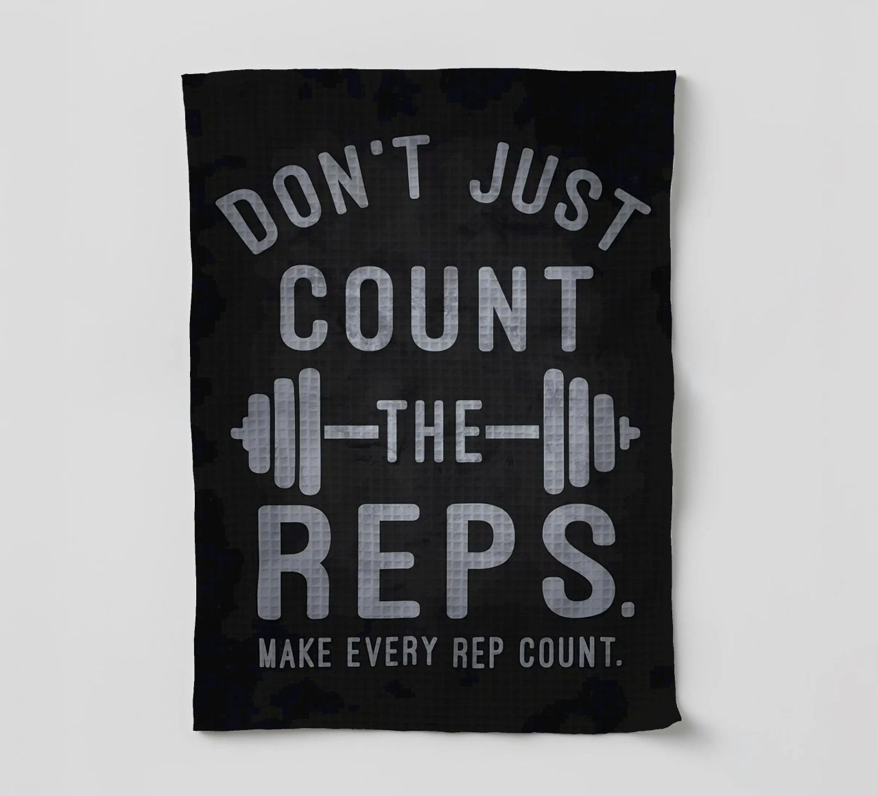 Make Every Rep Count Gym tea towel by Bassy
