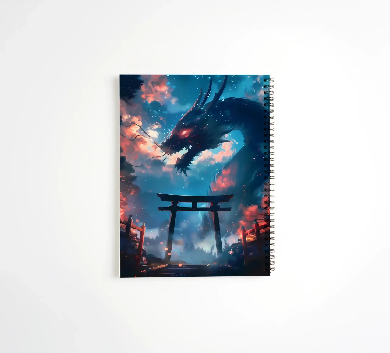 Mythic Torii Gate Dragon spiral notebook by Ginnery