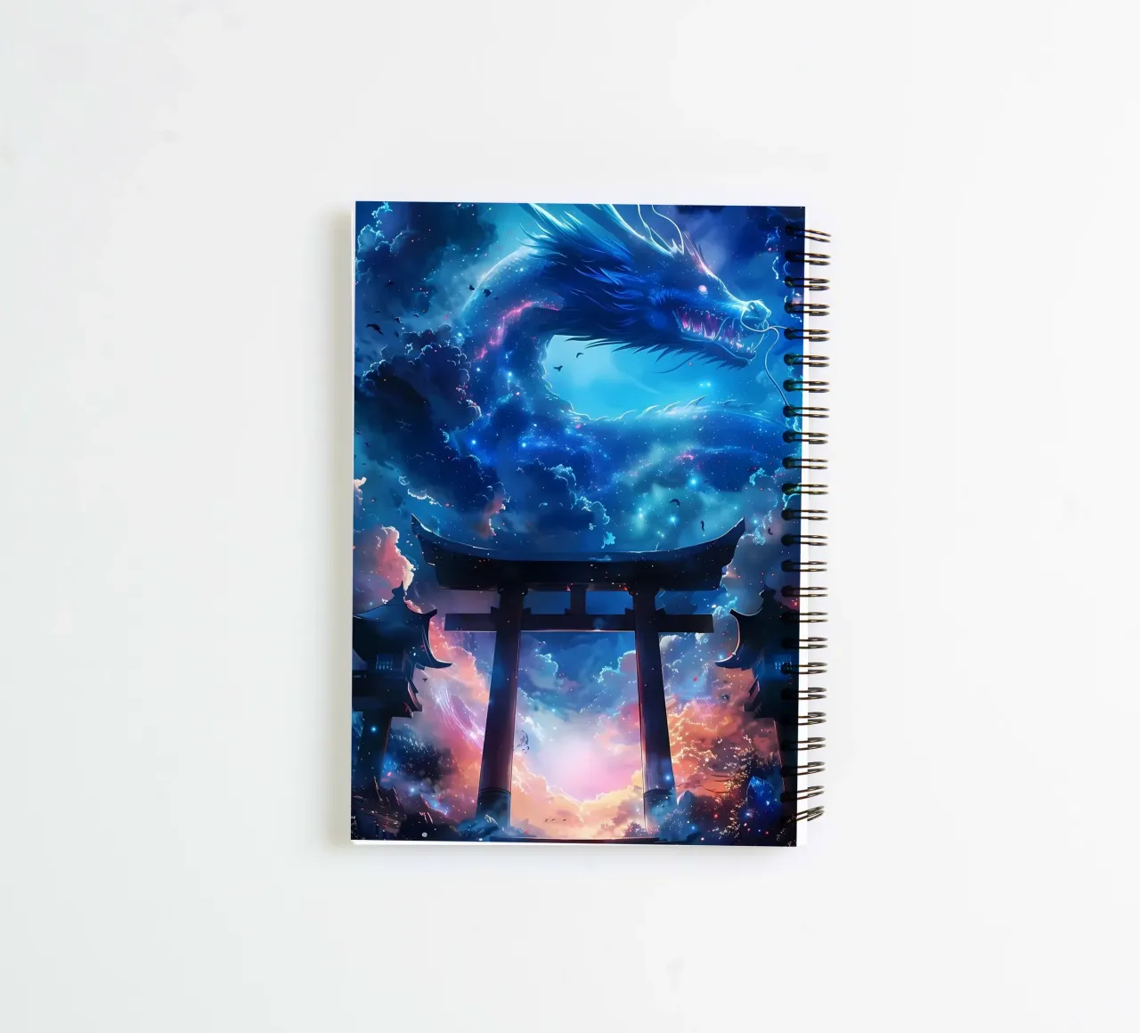 Mythic Torii Gate Dragon spiral notebook by Ginnery