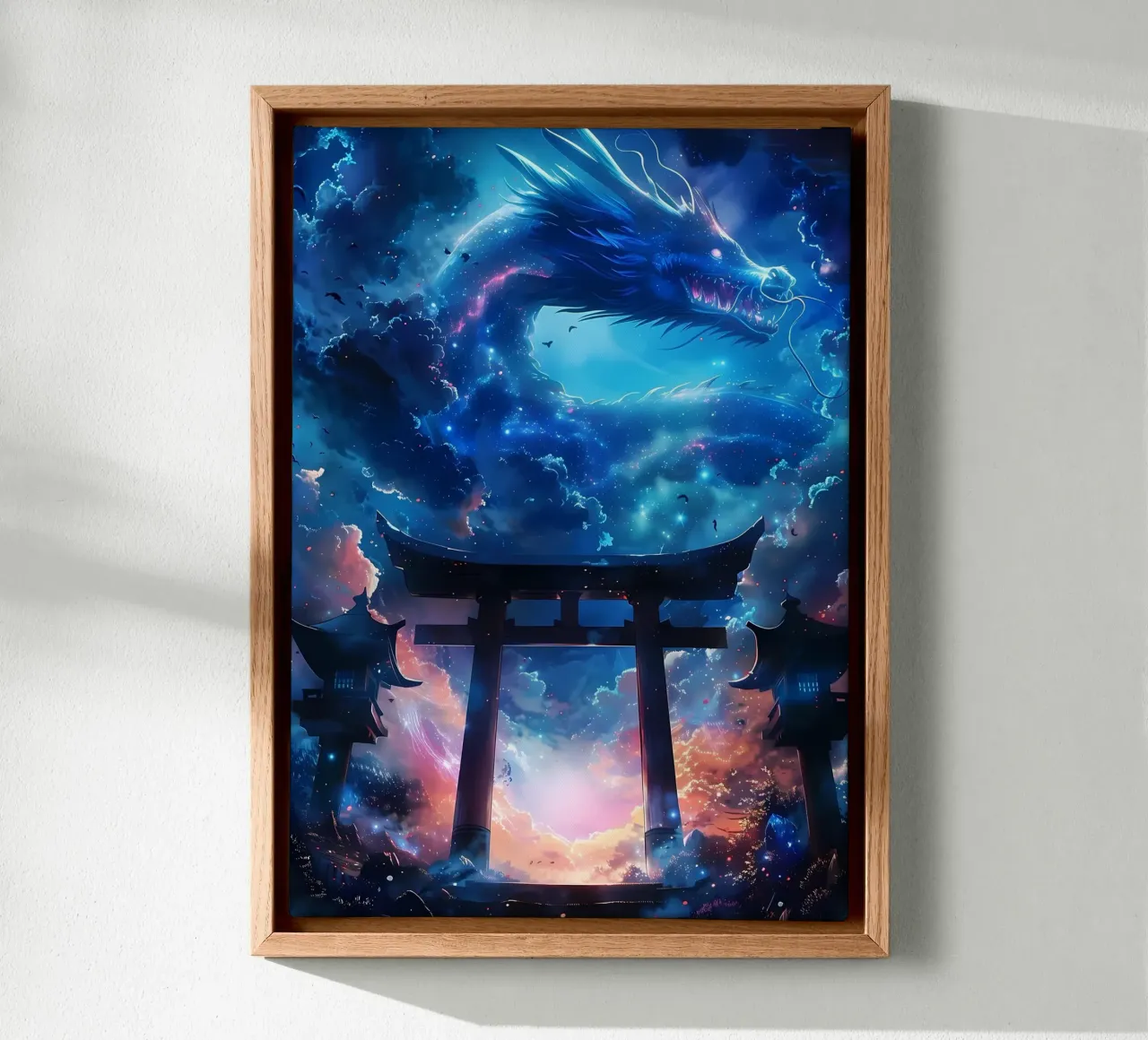 Mythische Torii Poortdraak canvas met Baklijst van Ginnery