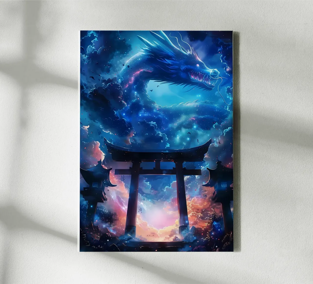 Mythische Torii Poortdraak canvas met Baklijst van Ginnery