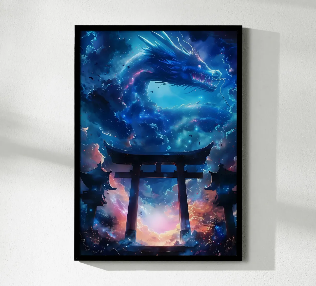 Mythischer Torii-Tor-Drache Poster von Ginnery