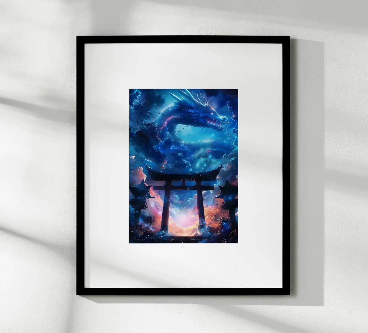 Mythischer Torii-Tor-Drache Poster von Ginnery
