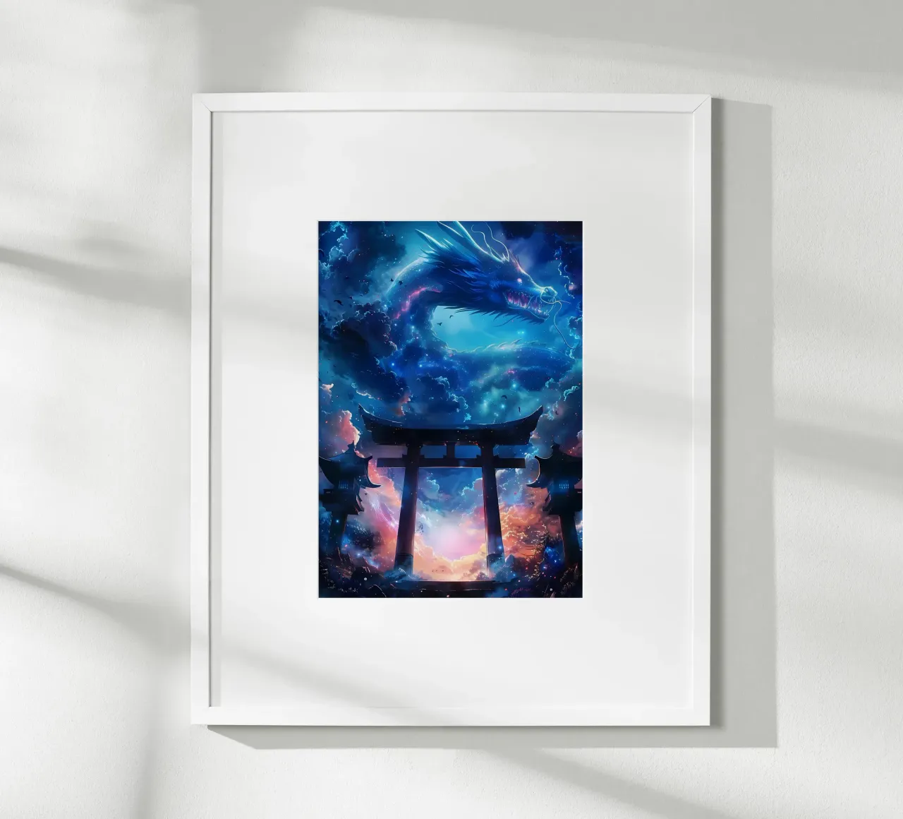 Mythischer Torii-Tor-Drache Poster von Ginnery