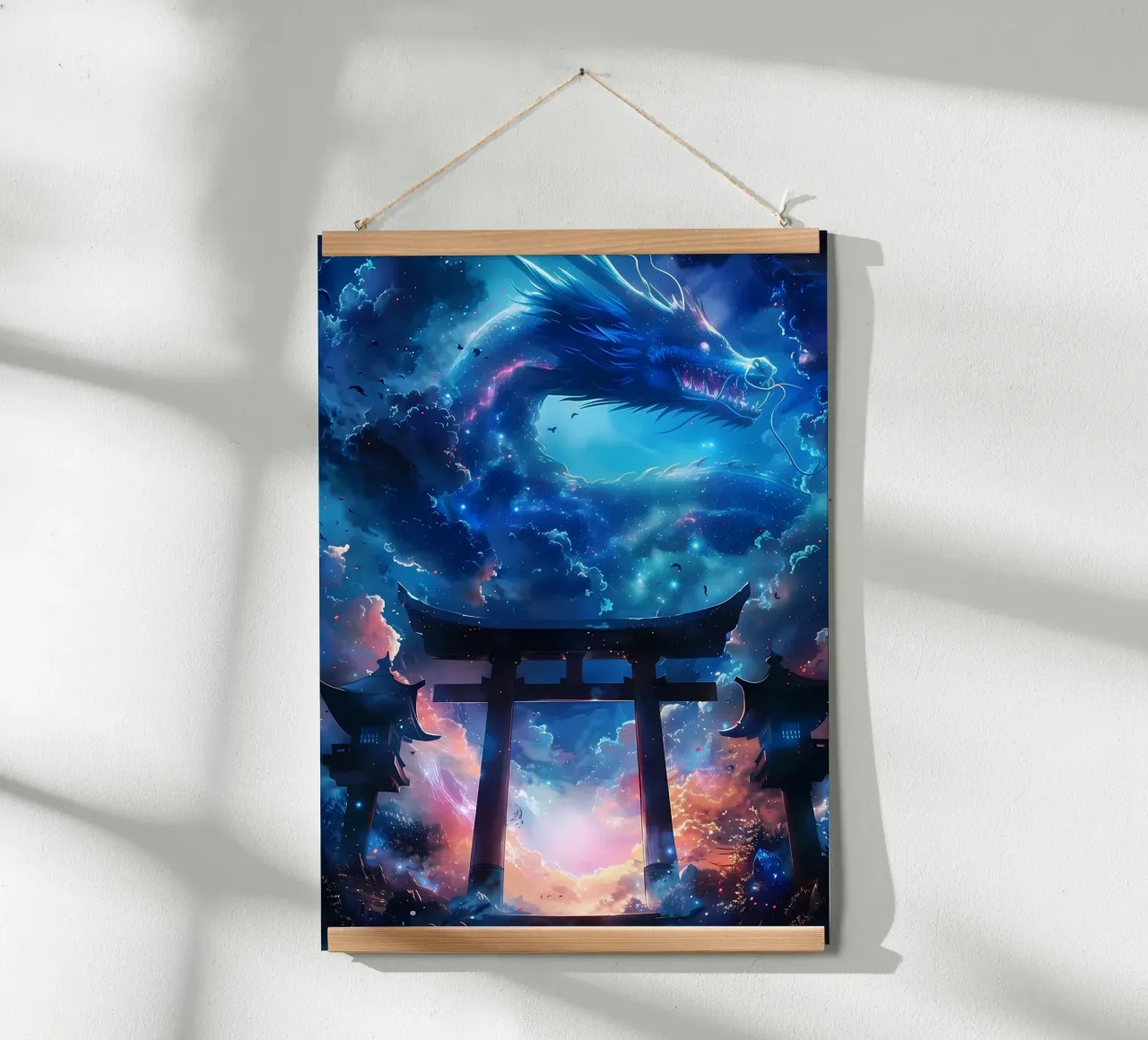 Mythischer Torii-Tor-Drache Poster von Ginnery