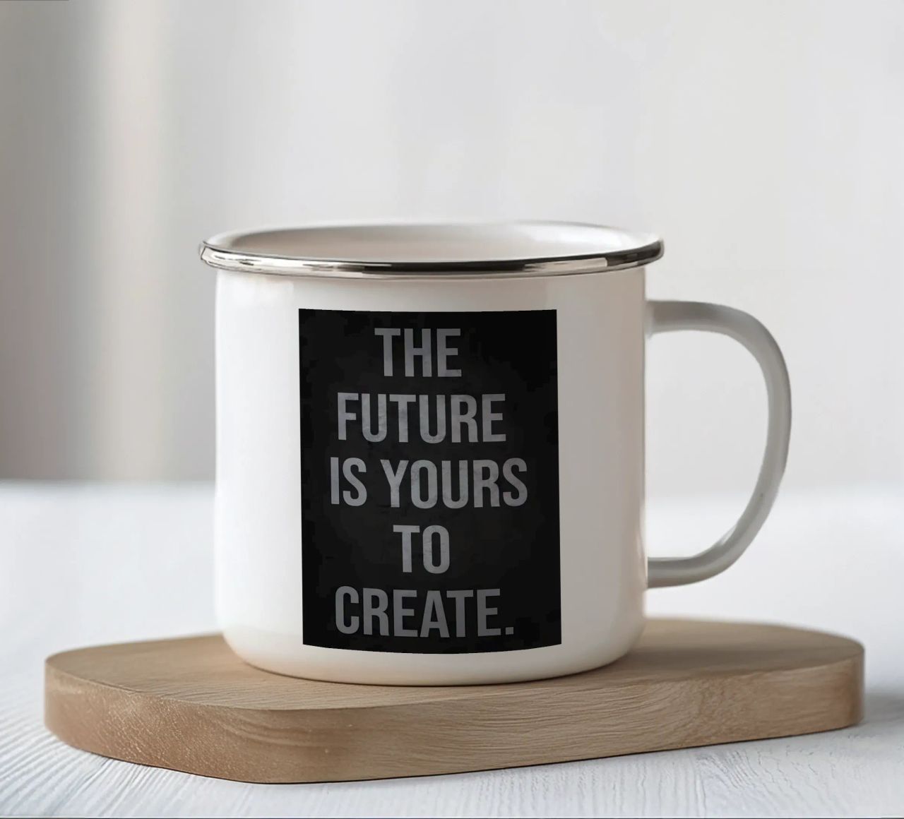 Il futuro è tuo e lo crei tu tazza in smalto da Bassy