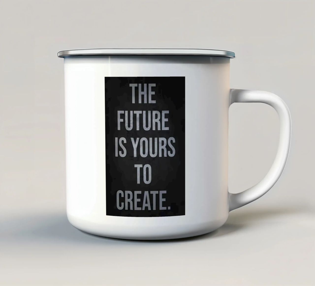 Il futuro è tuo e lo crei tu tazza in smalto da Bassy