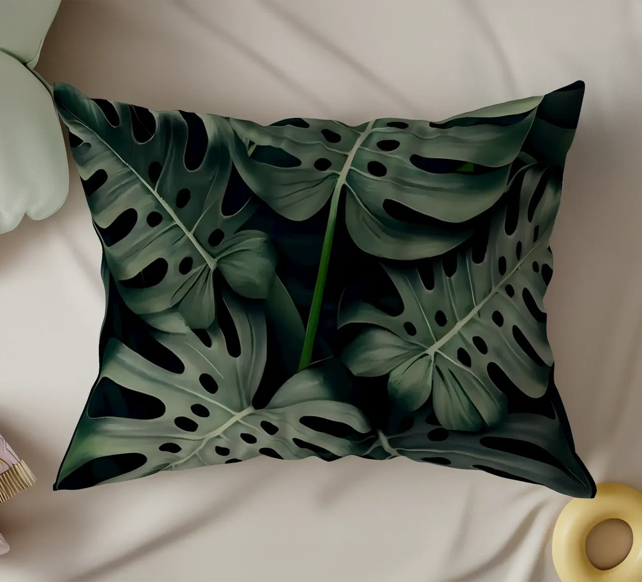 Monstera in Olive cuscino da Mikesell