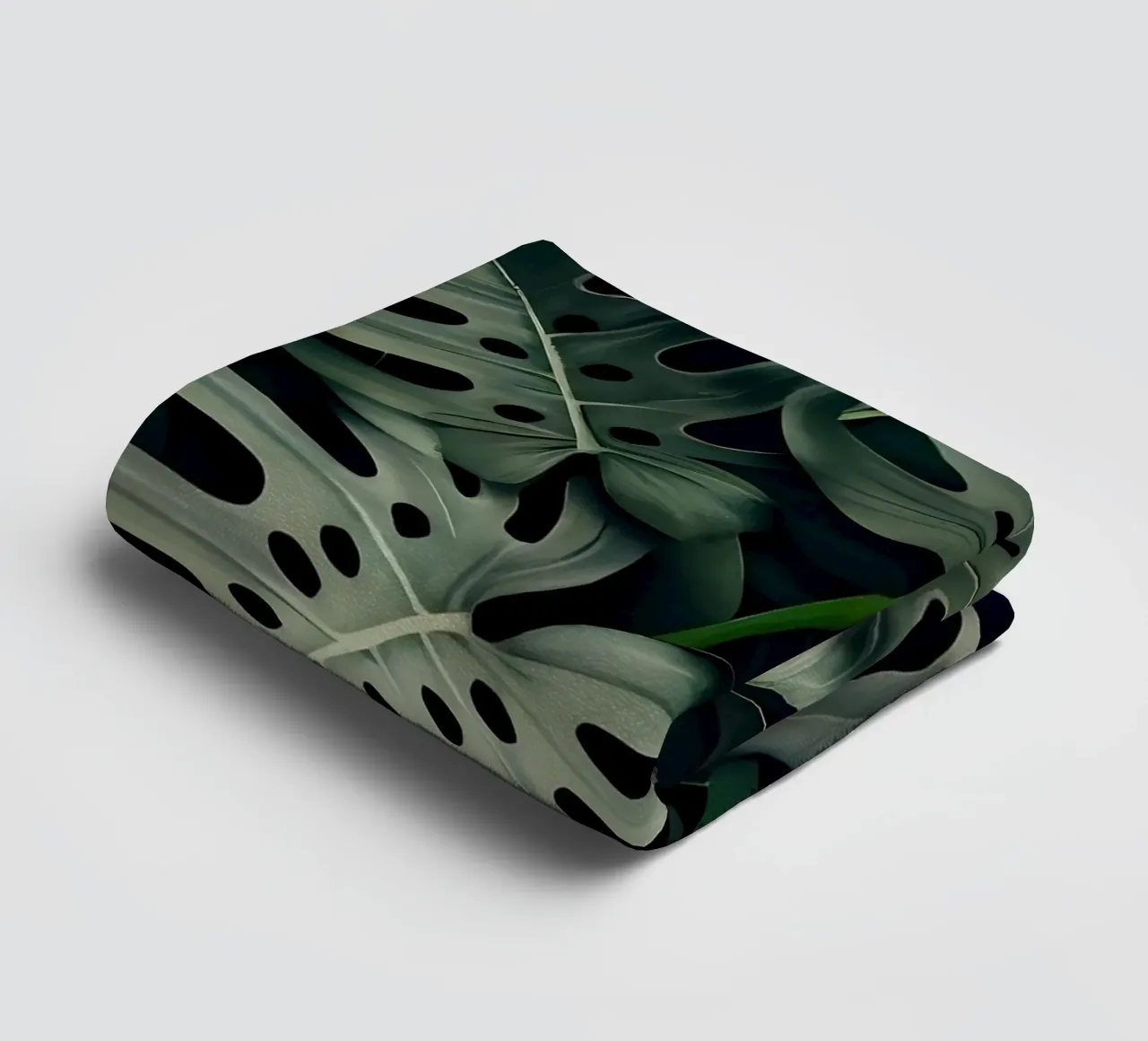 Monstera in Olive towel by Mikesell