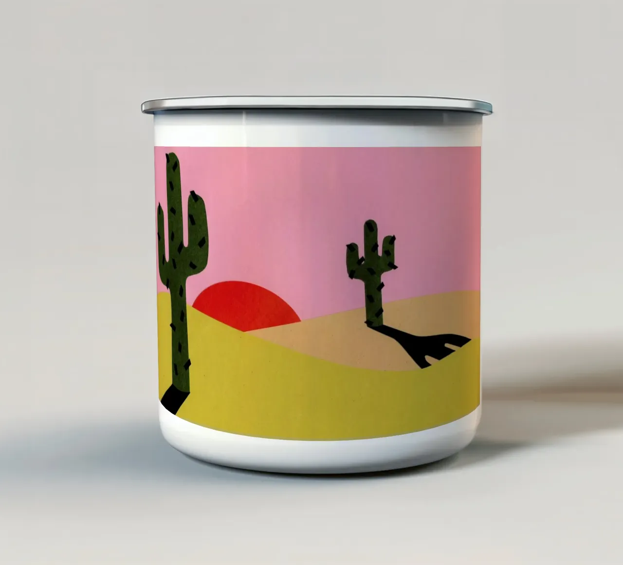 Two Cacti In The Desert Sun tazza in smalto da Rosi Feist