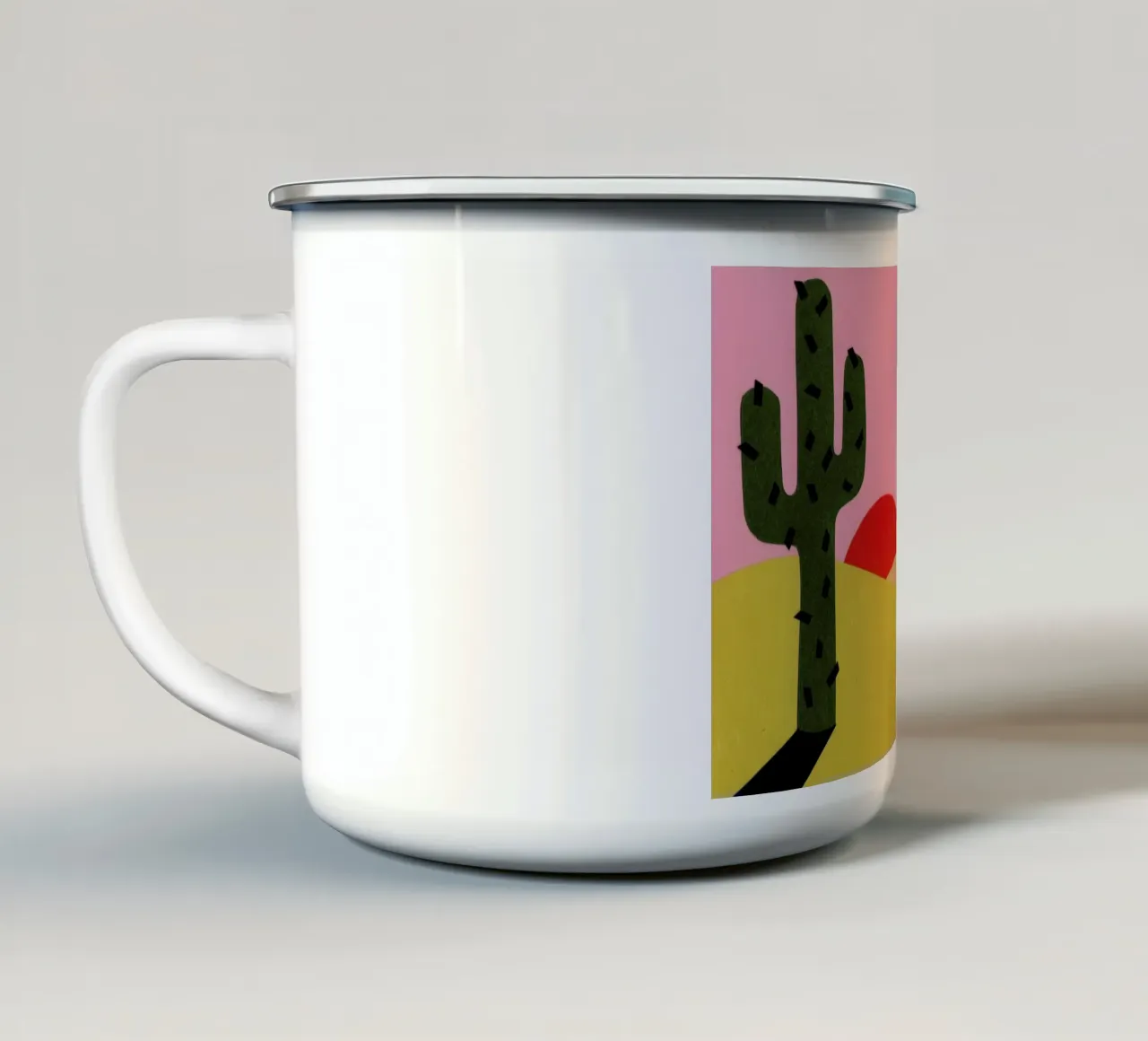 Two Cacti In The Desert Sun tazza in smalto da Rosi Feist