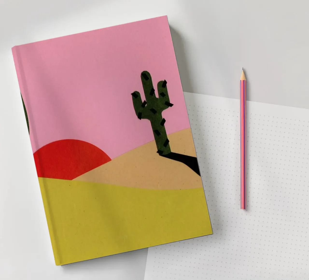 Two Cacti In The Desert Sun notebook by Rosi Feist