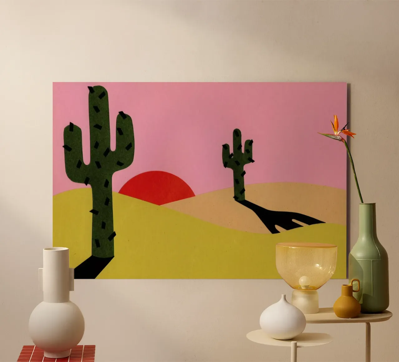 Two Cacti In The Desert Sun alluminio dibond da Rosi Feist