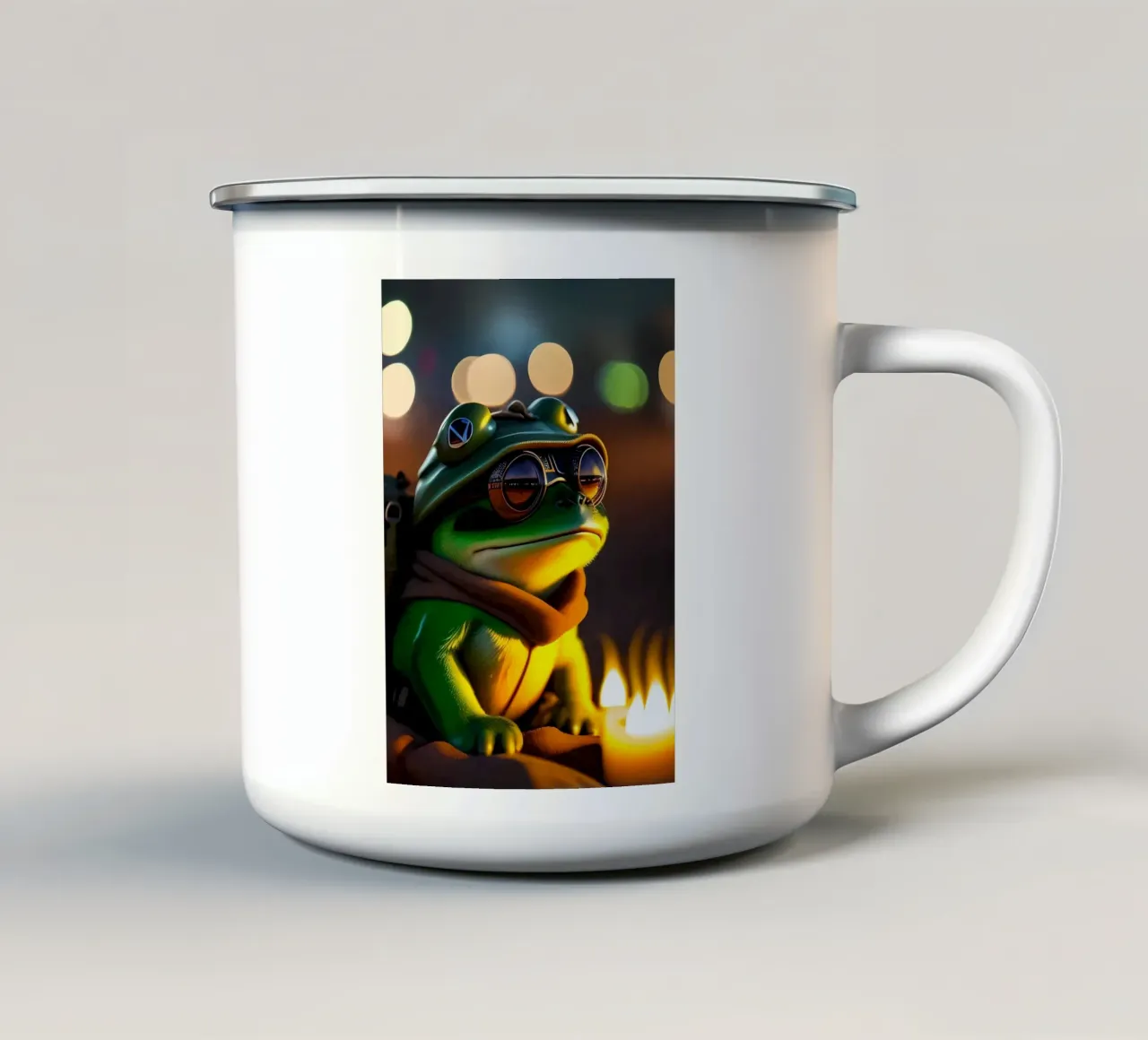 Ritratto di rana tazza in smalto da Mikesell