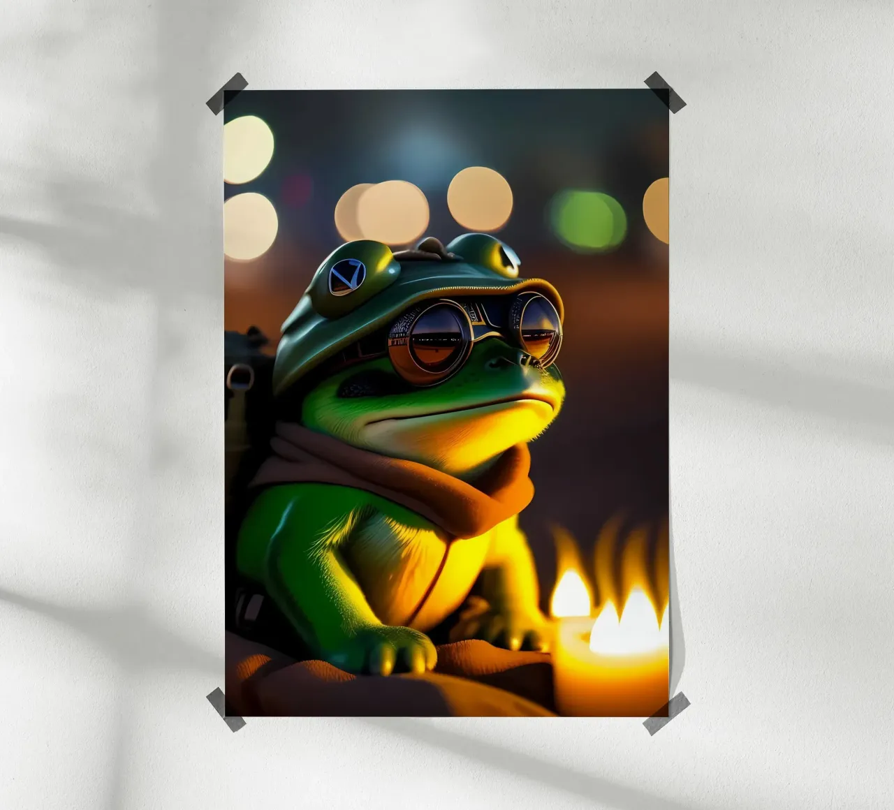 Ritratto di rana poster con telaio in alluminio da Mikesell