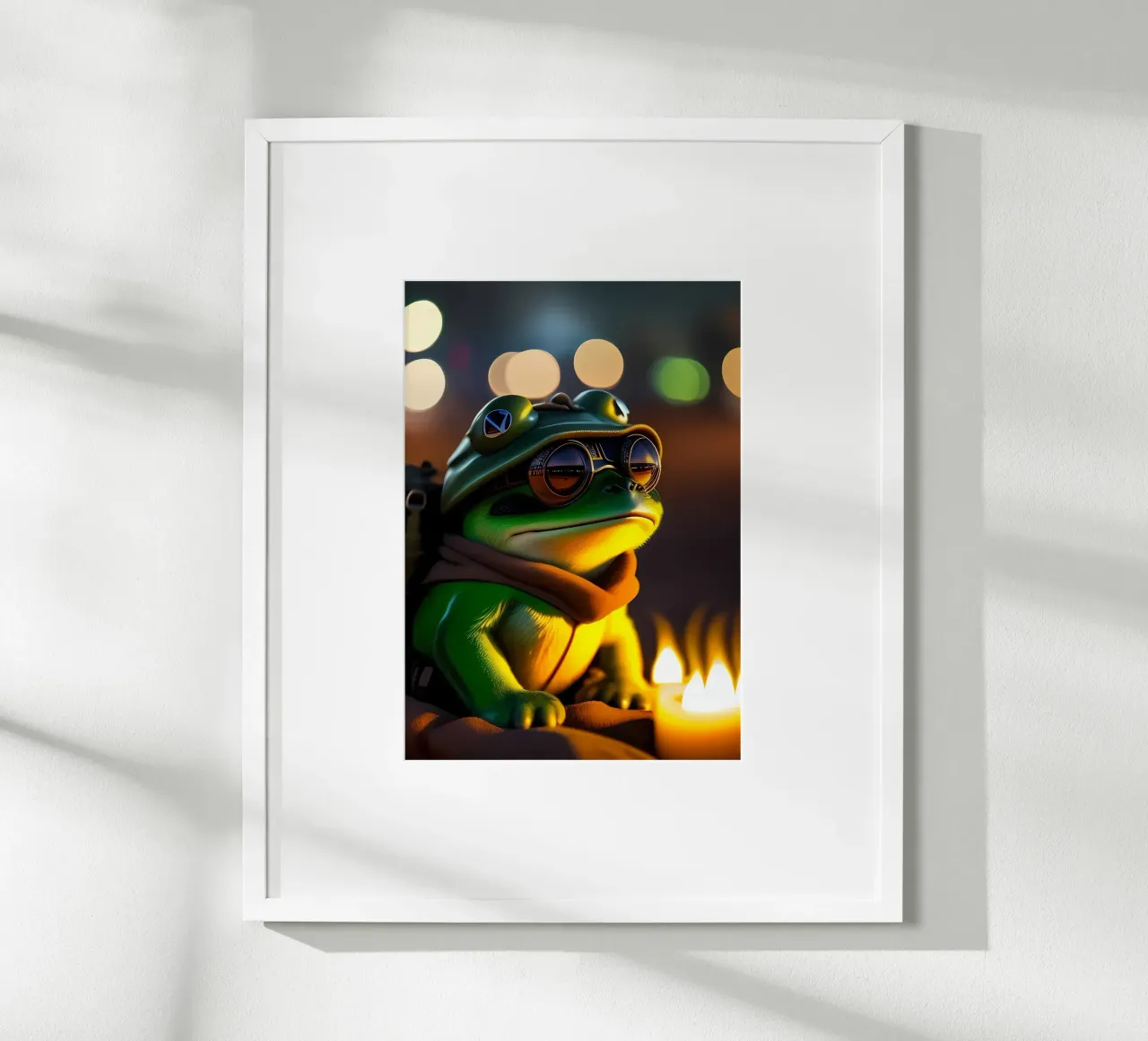 Ritratto di rana poster con telaio in alluminio da Mikesell