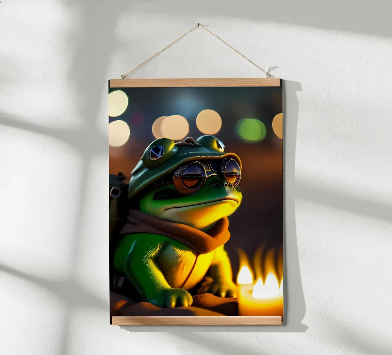 Ritratto di rana poster con telaio in alluminio da Mikesell