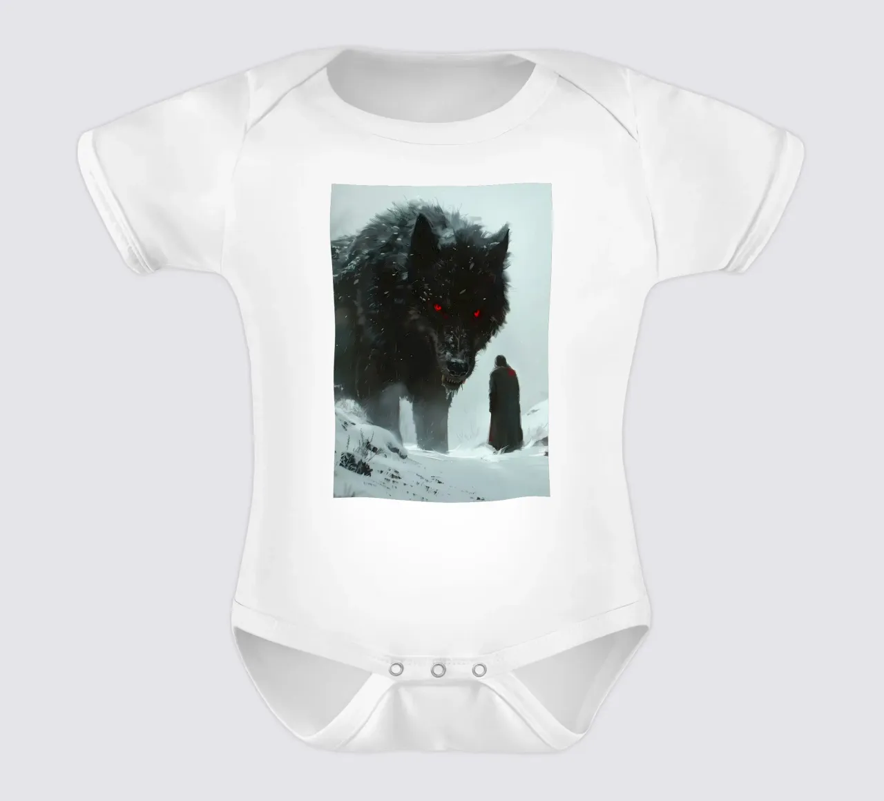 Lupo vichingo Fenrir body neonato maniche corte da Ginnery