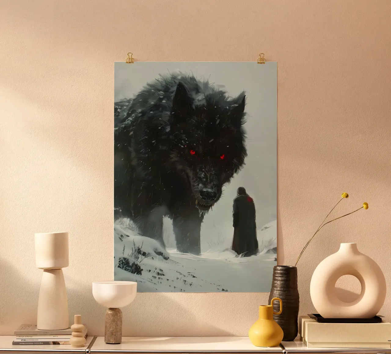 Lupo vichingo Fenrir carta hahnemühle da Ginnery