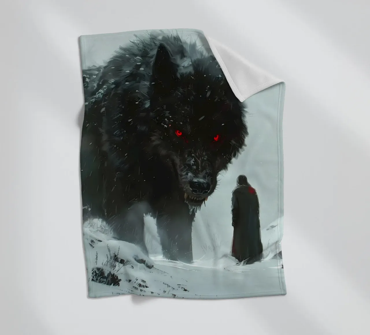 Lupo vichingo Fenrir coperta in pile da Ginnery