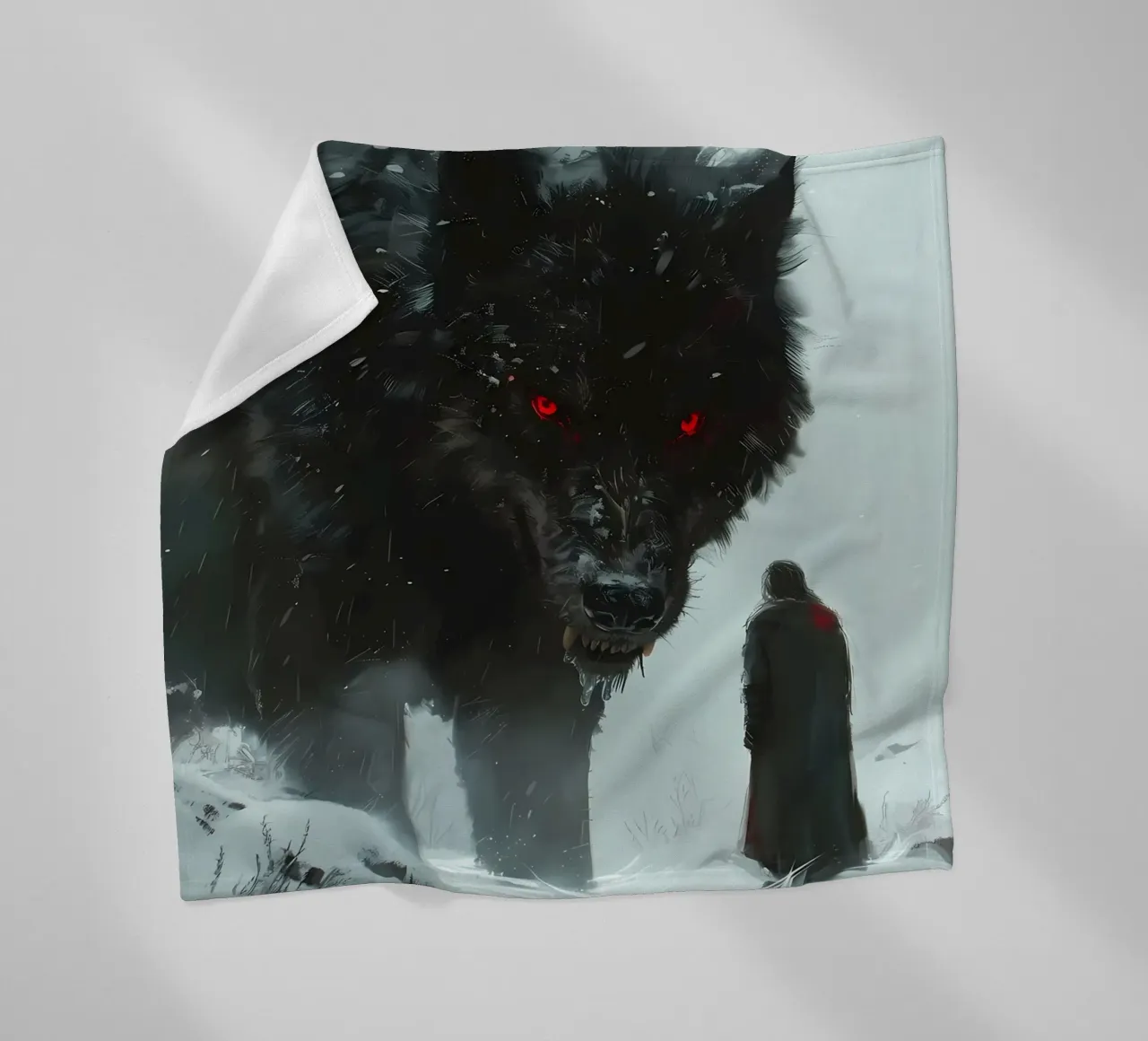 Lupo vichingo Fenrir coperta in pile da Ginnery
