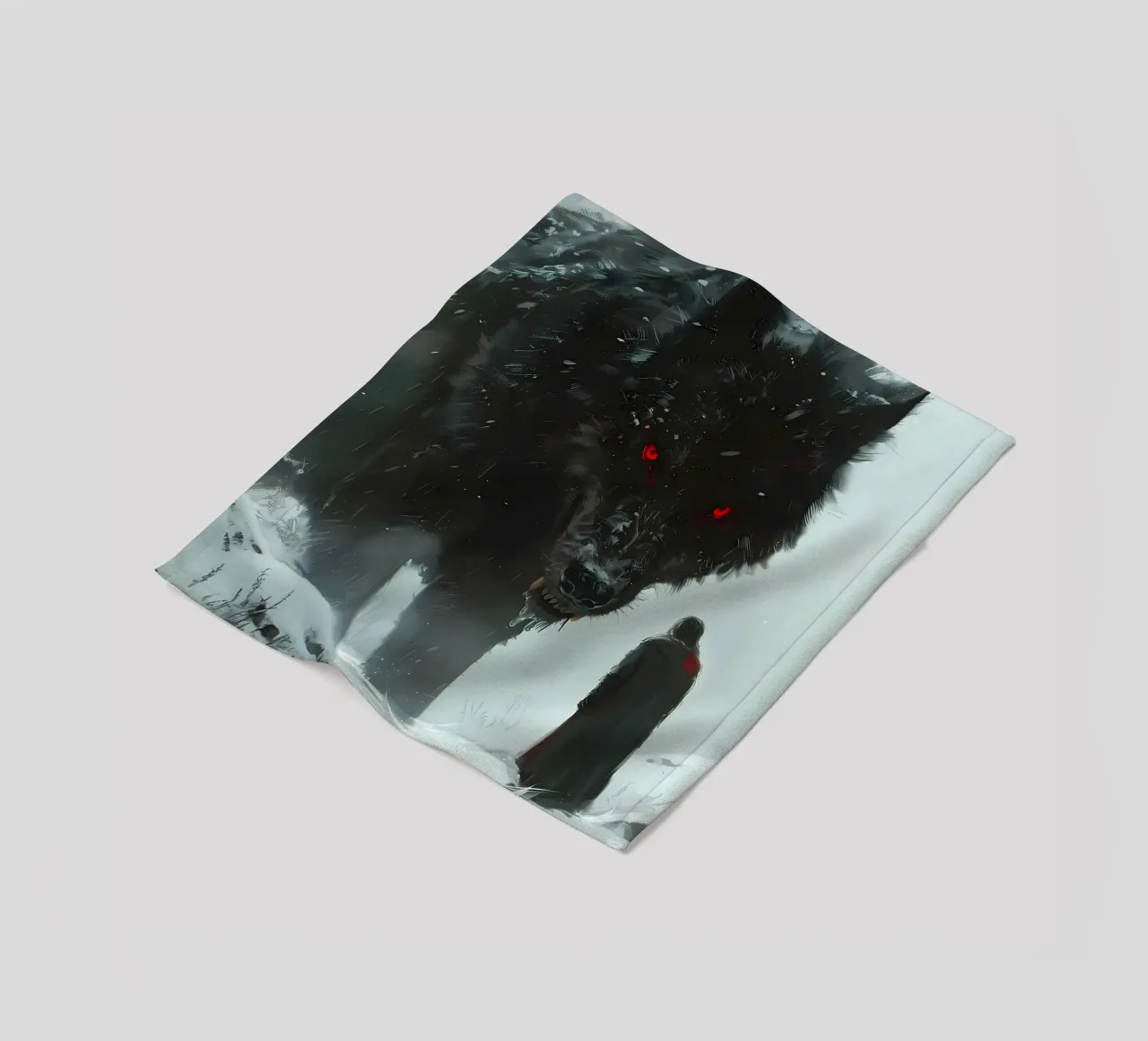 Lupo vichingo Fenrir coperta in pile da Ginnery