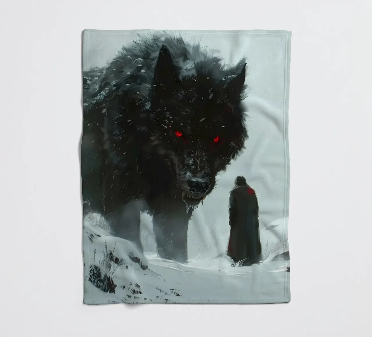 Lupo vichingo Fenrir coperta in pile da Ginnery