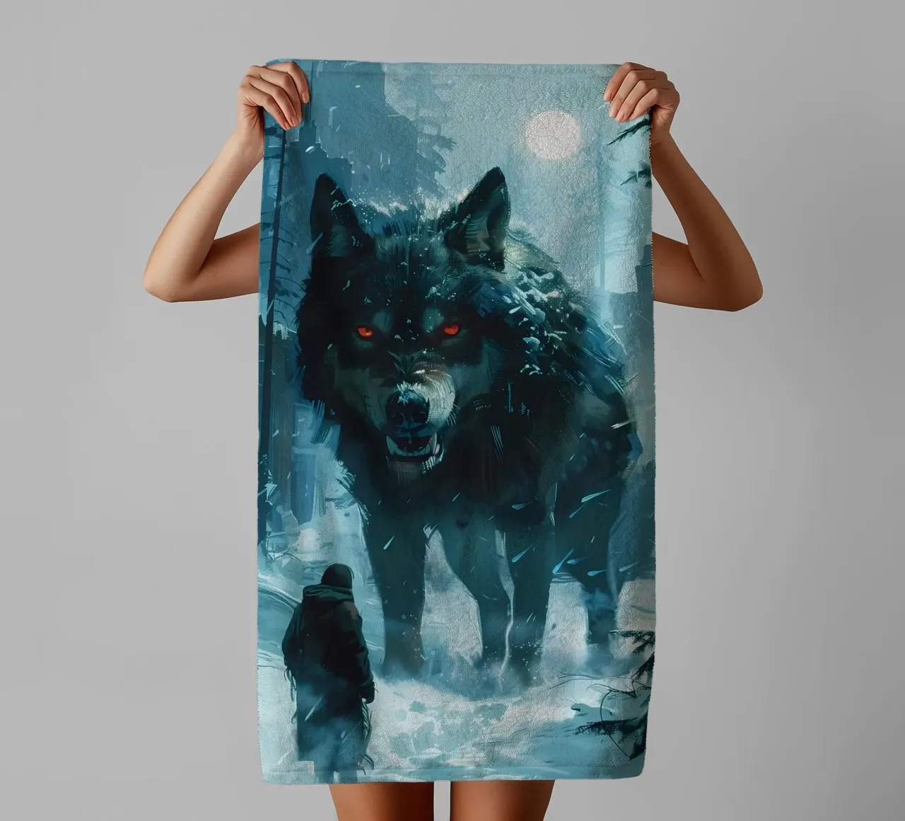 Lupo vichingo Fenrir asciugamano da bagno da Ginnery