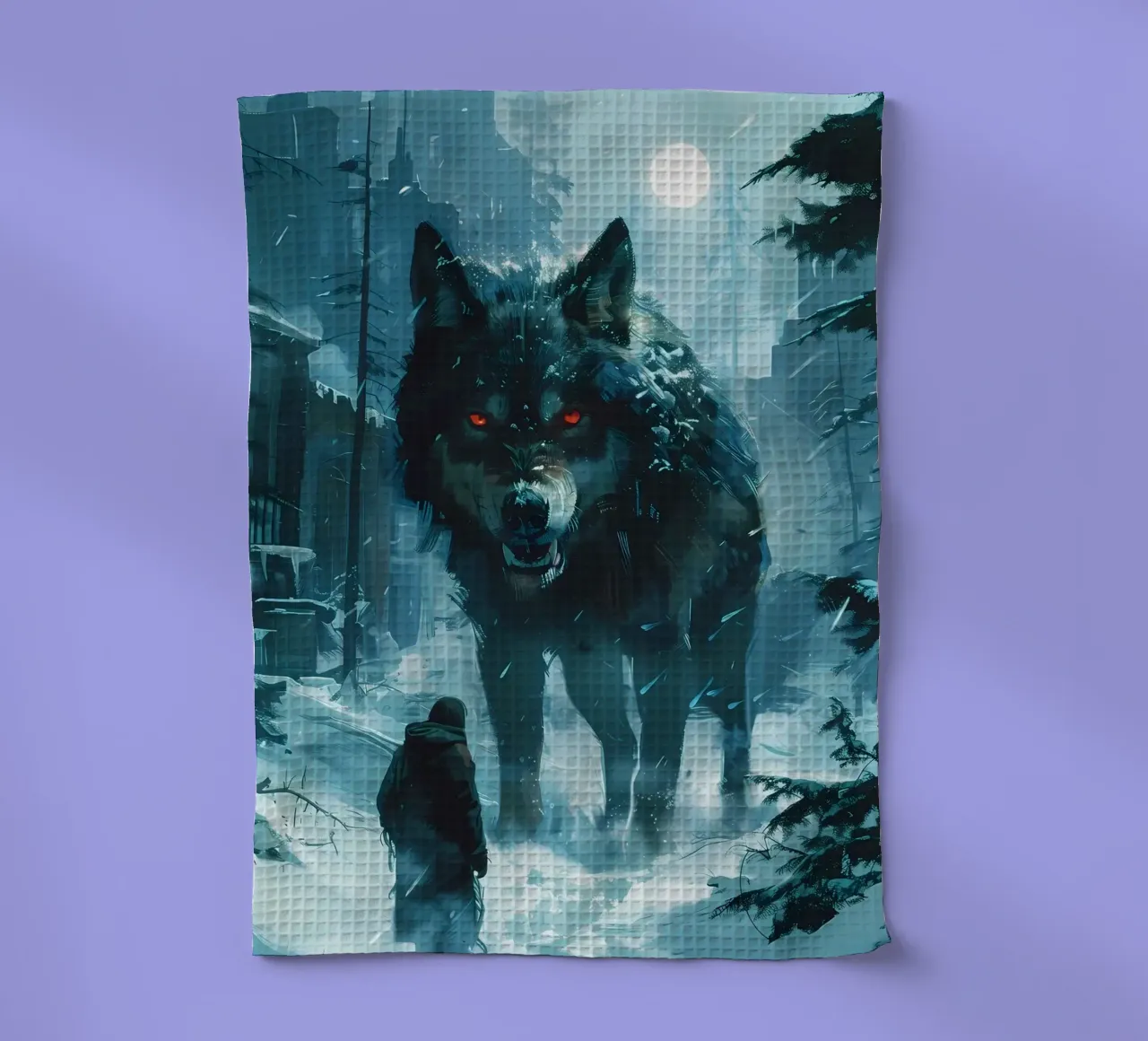Wikinger Fenrir Wolf Geschirrtuch von Ginnery