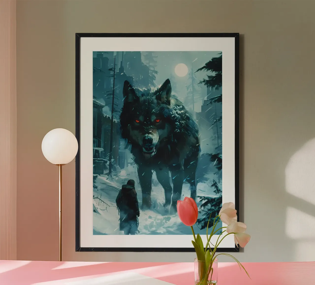 Lupo vichingo Fenrir poster con telaio in plastica da Ginnery