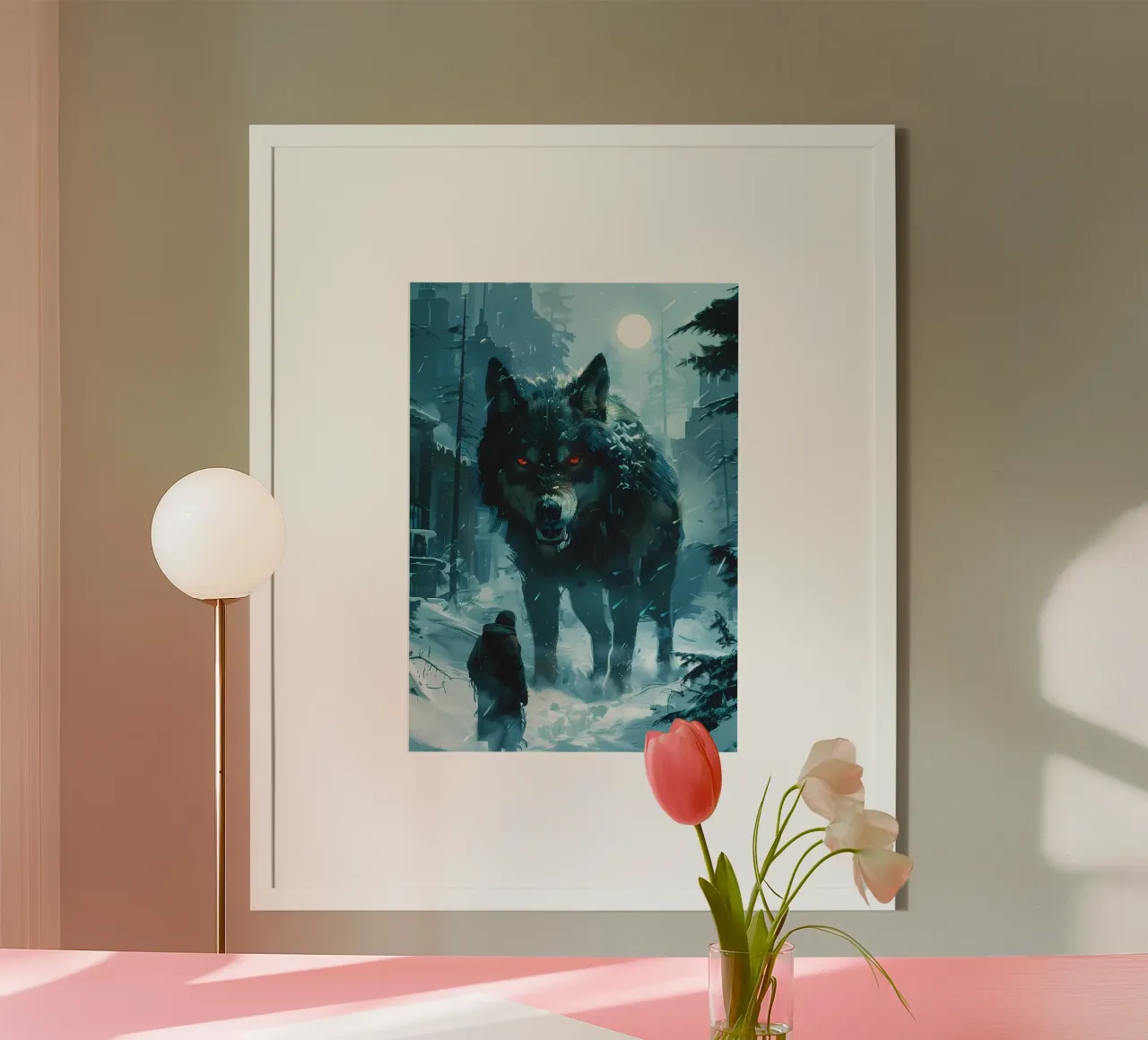Lupo vichingo Fenrir poster con telaio in plastica da Ginnery