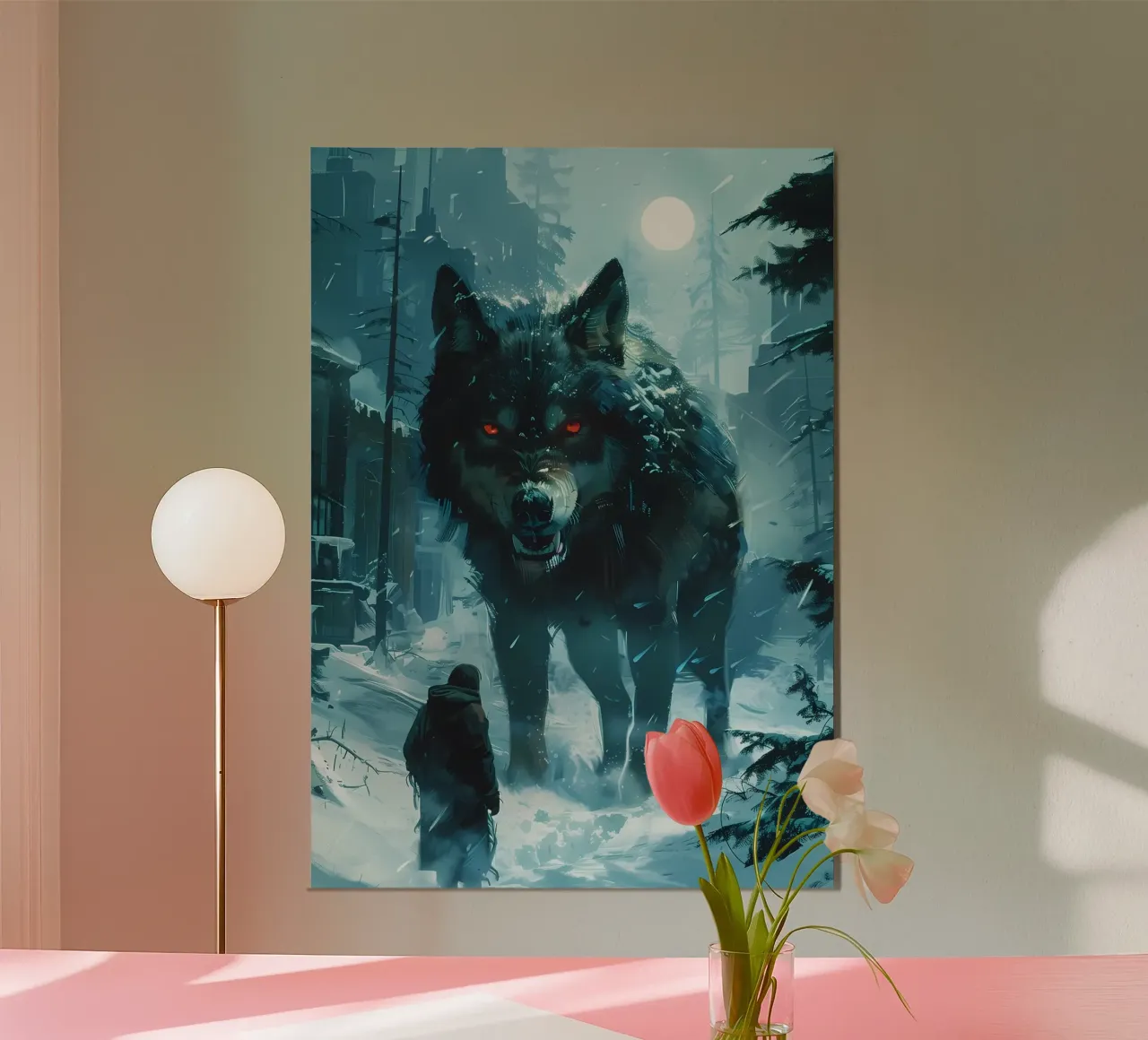 Lupo vichingo Fenrir poster con telaio in plastica da Ginnery