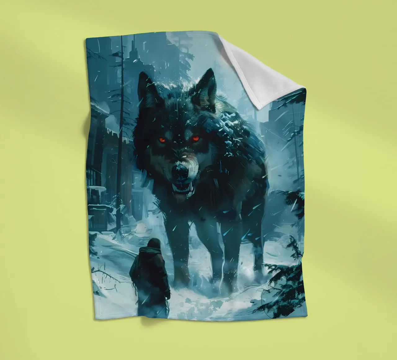 Lupo vichingo Fenrir coperta in pile da Ginnery