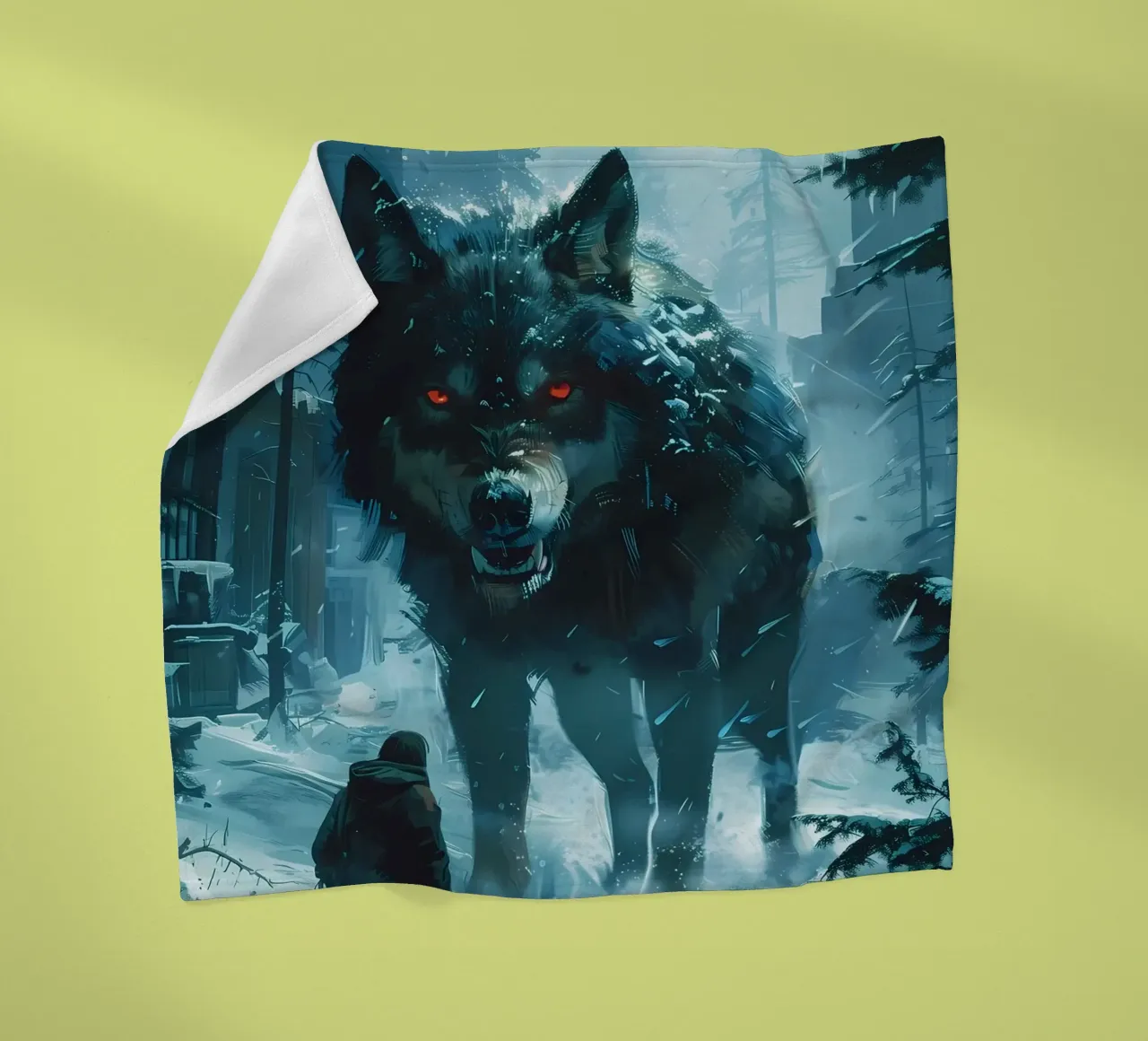 Lupo vichingo Fenrir coperta in pile da Ginnery