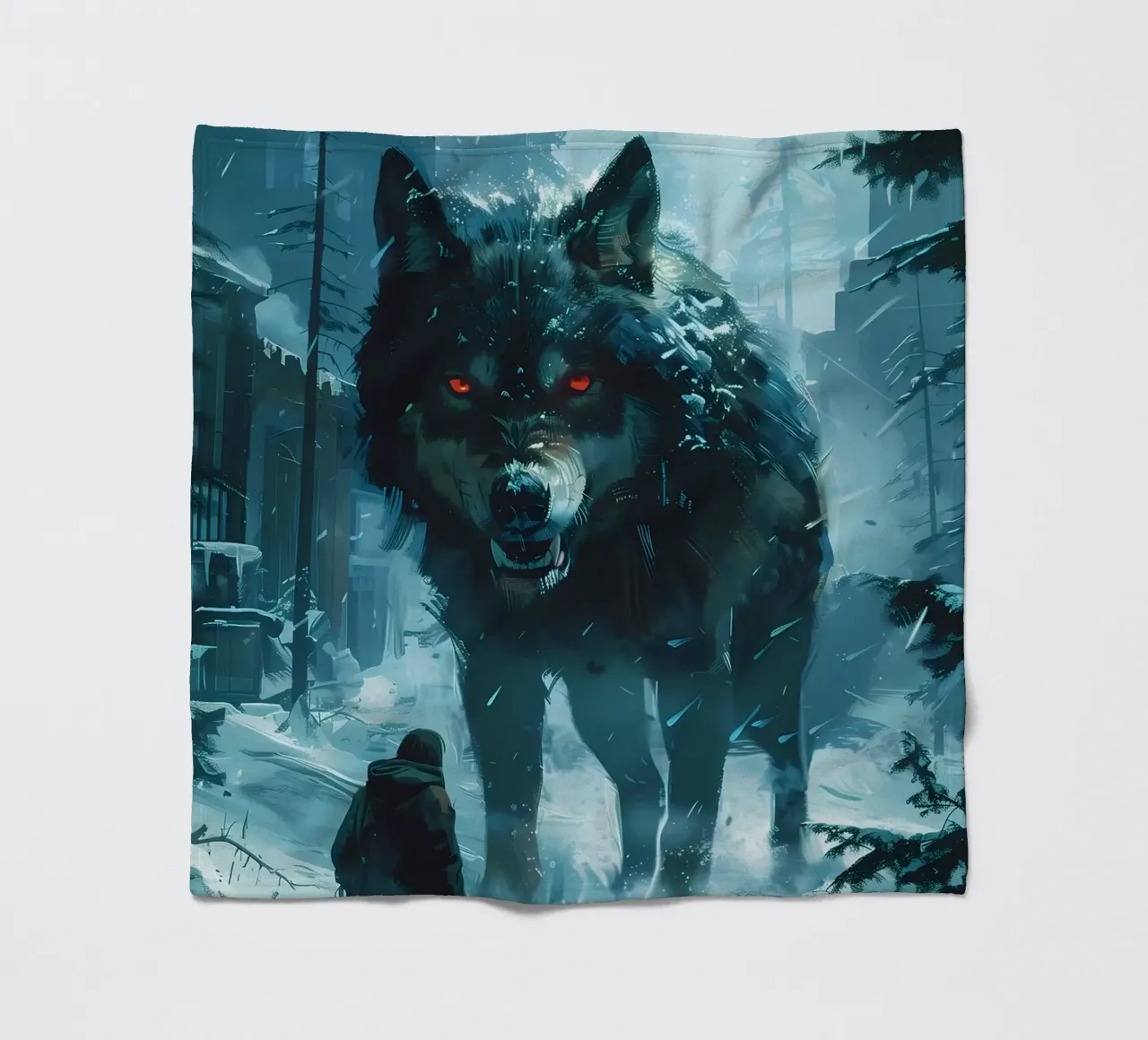 Lupo vichingo Fenrir coperta in pile da Ginnery