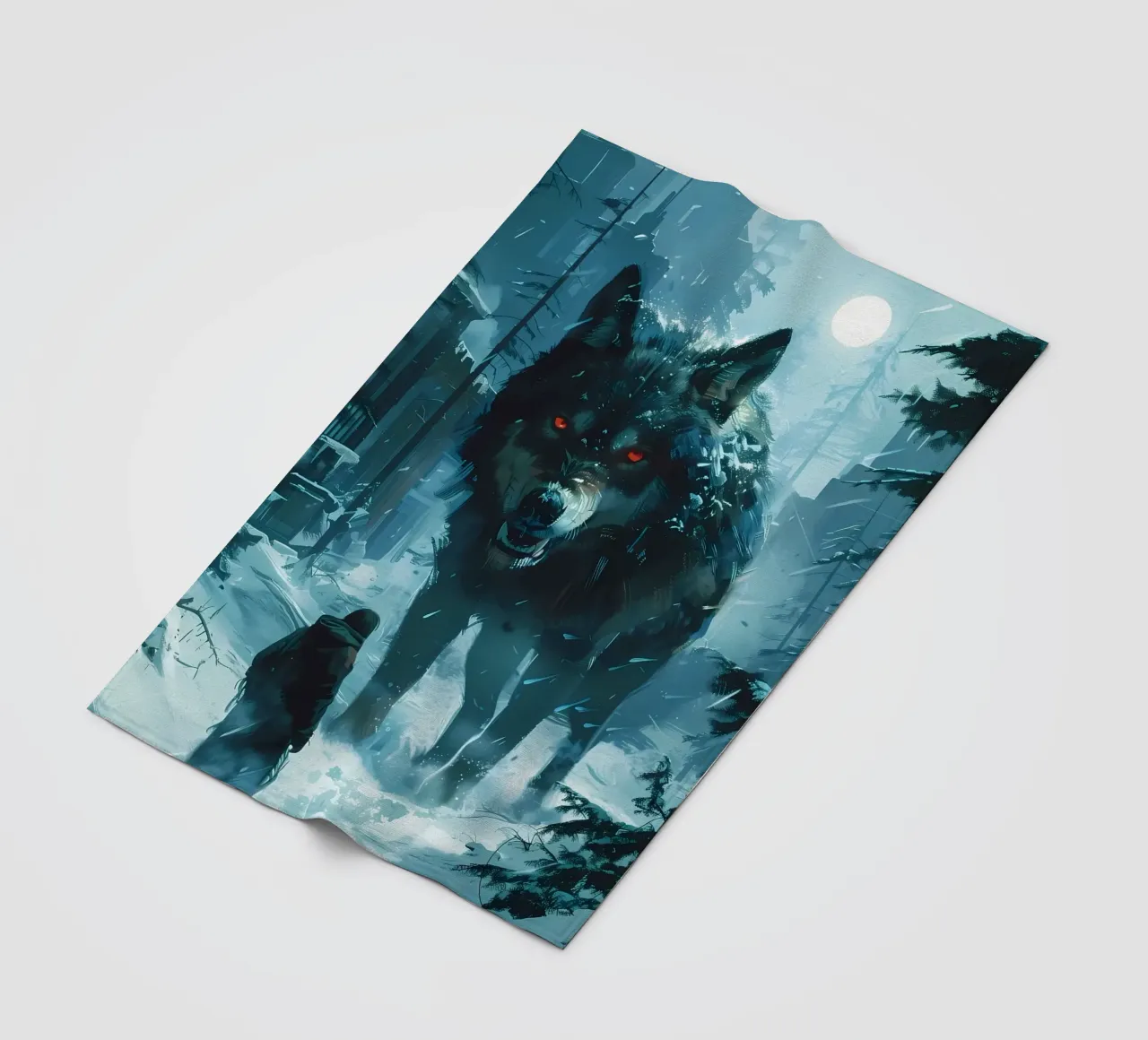 Lupo vichingo Fenrir coperta in pile da Ginnery
