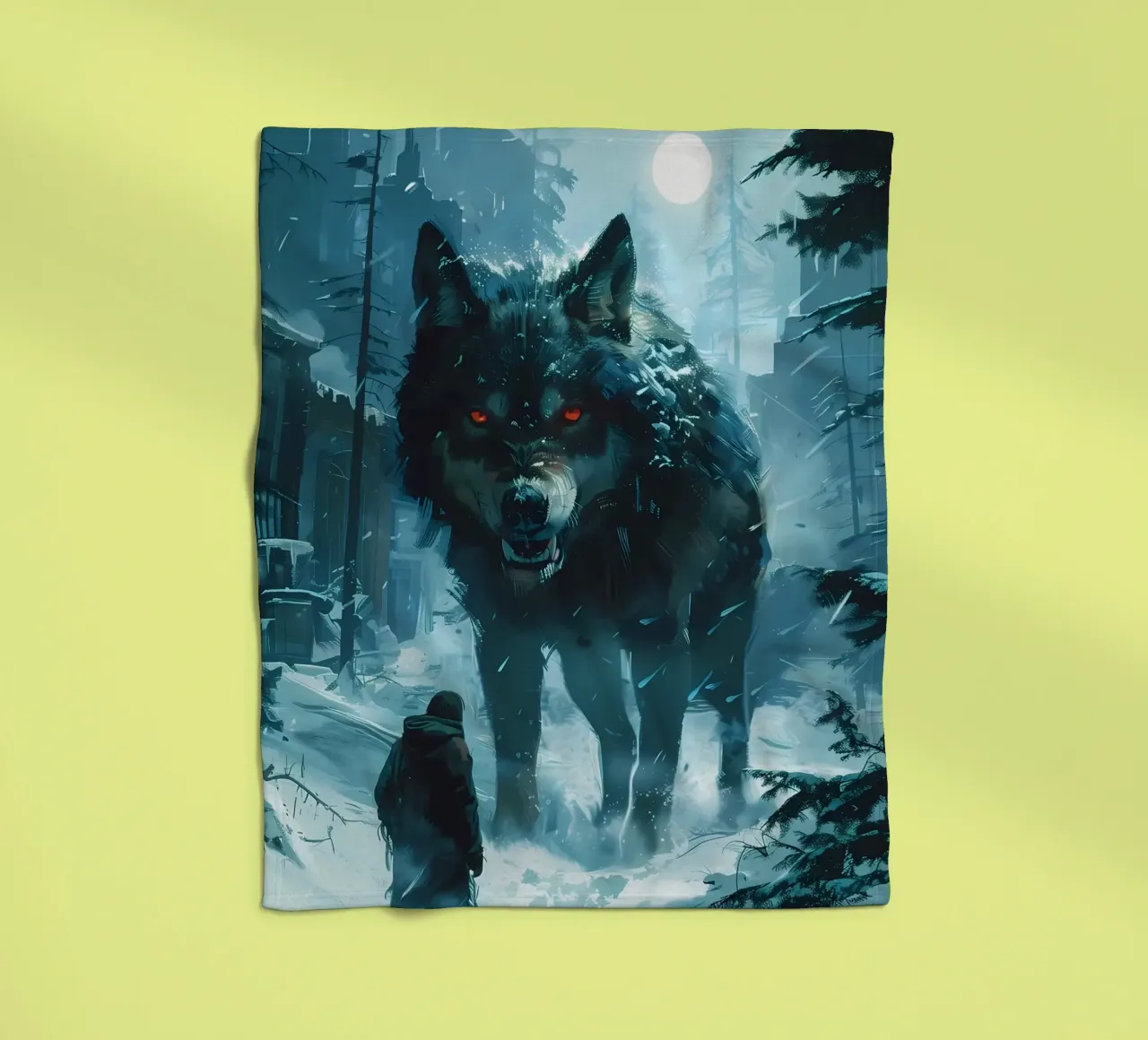 Lupo vichingo Fenrir coperta in pile da Ginnery