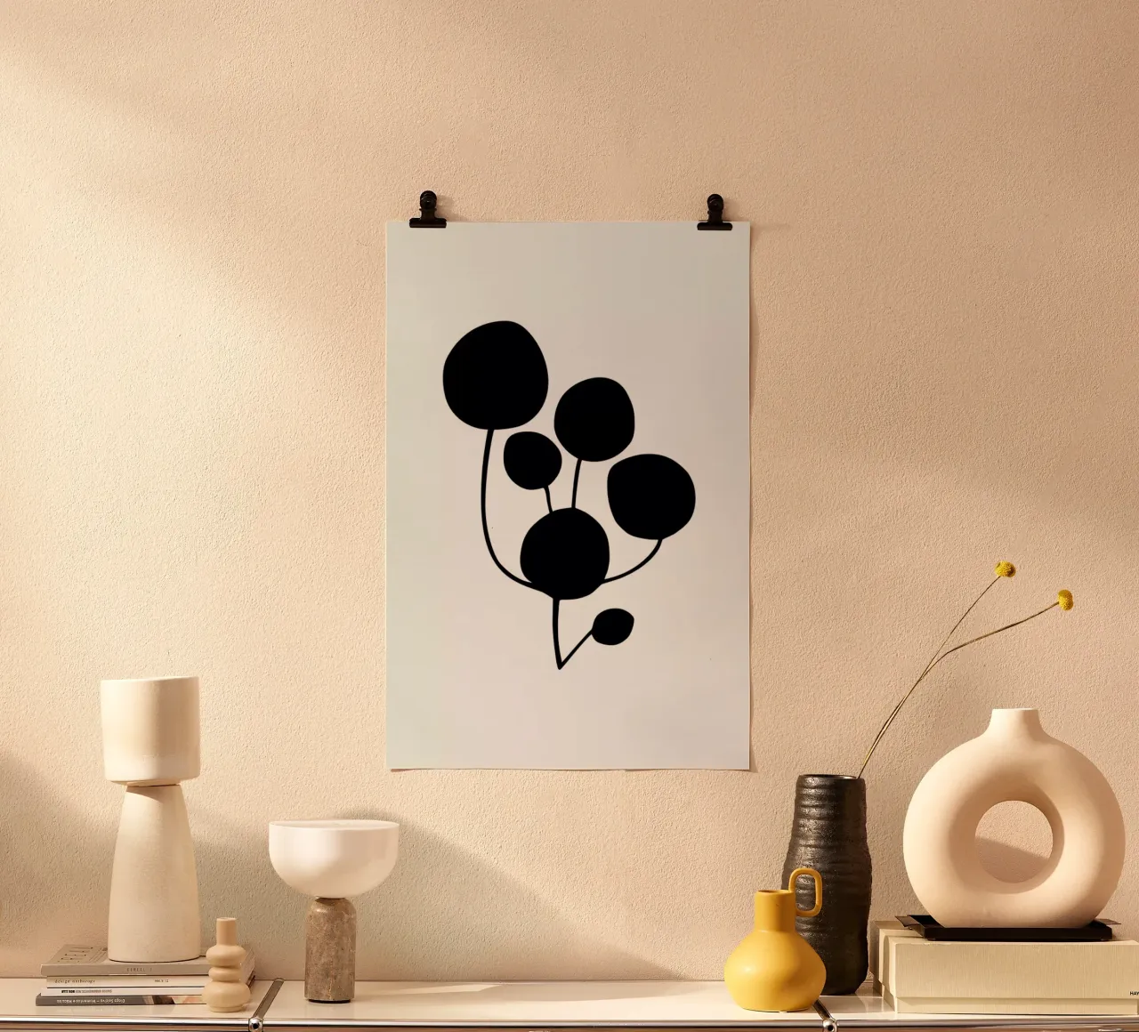 Leaf Specimen Pilea poster con telaio in alluminio da Oh Darling