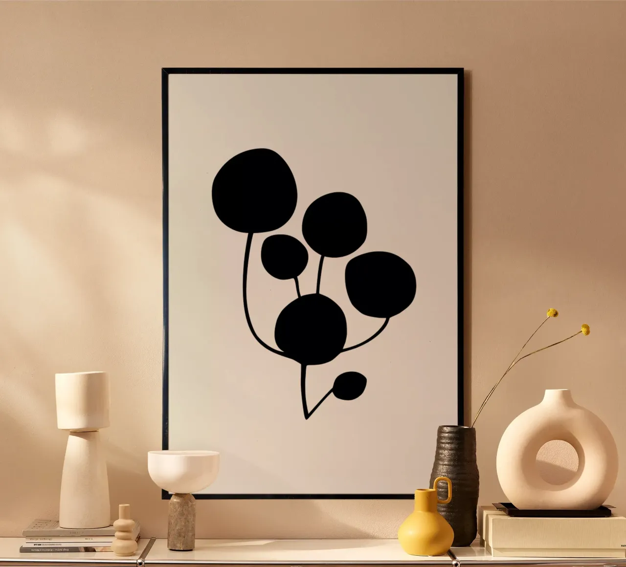 Leaf Specimen Pilea poster con telaio in alluminio da Oh Darling