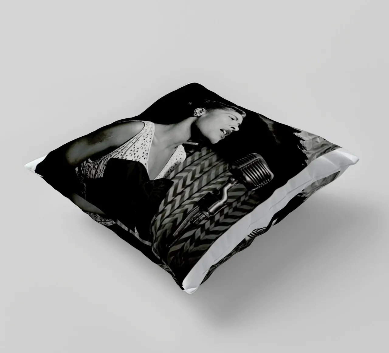 Billie Holiday, New York 1946 decorative cushion by Gallery Print and Art Limited