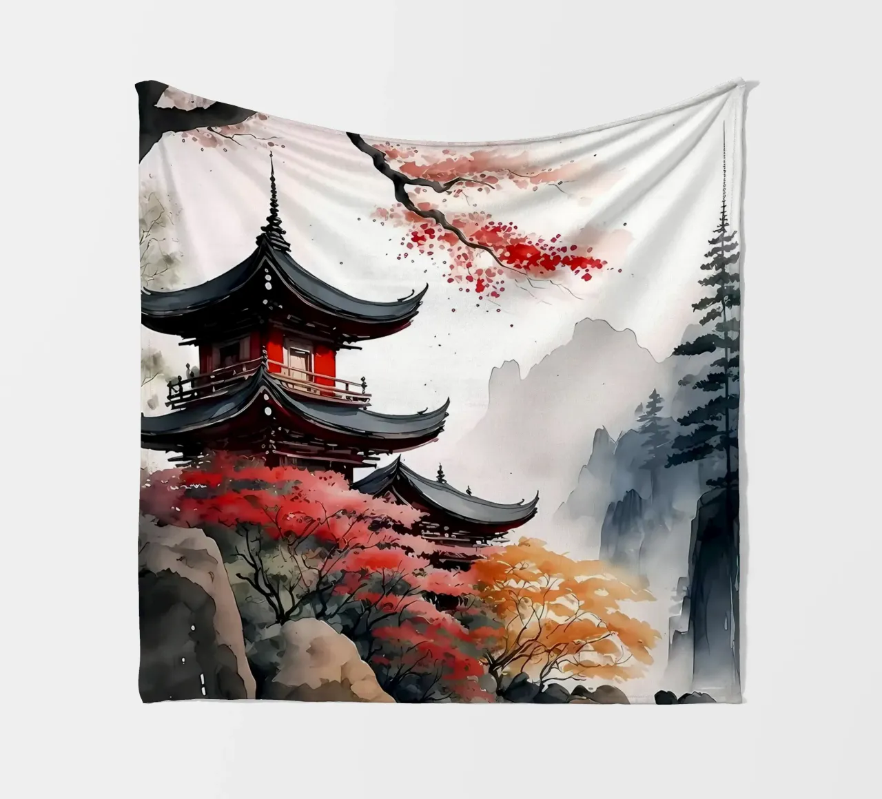 Tempio giapponese Giappone coperta in pile da Mikesell