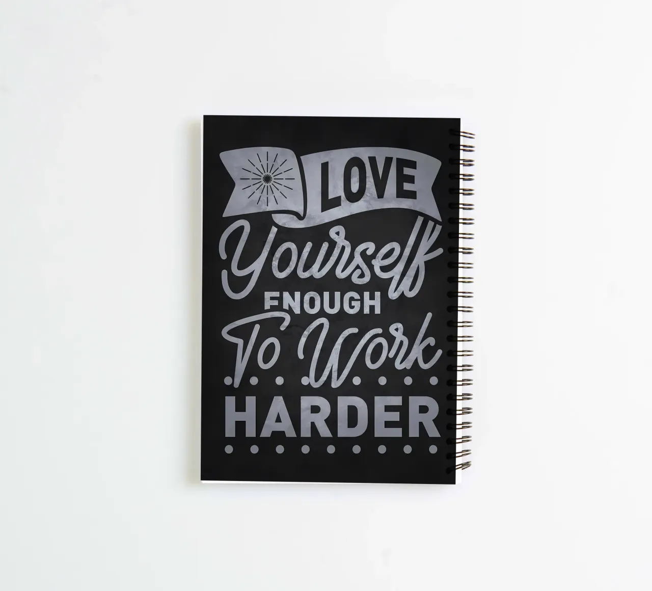 Love Yourself Work Harder spiral notebook by Delaplane