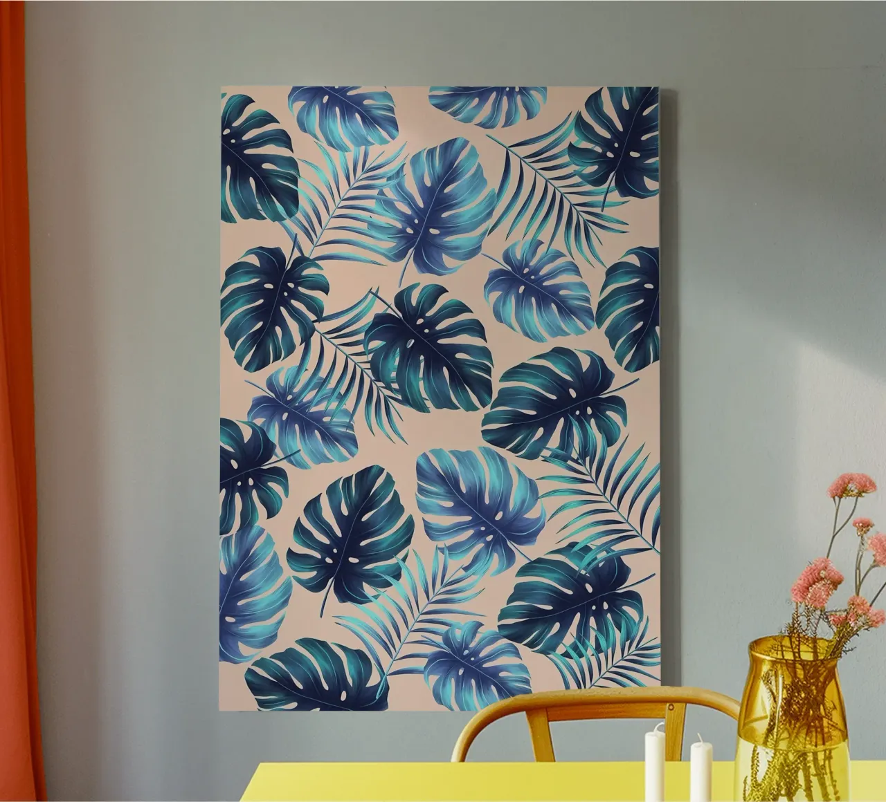 Composizione tropicale X tela con Cornice a cassetta da Ginnery