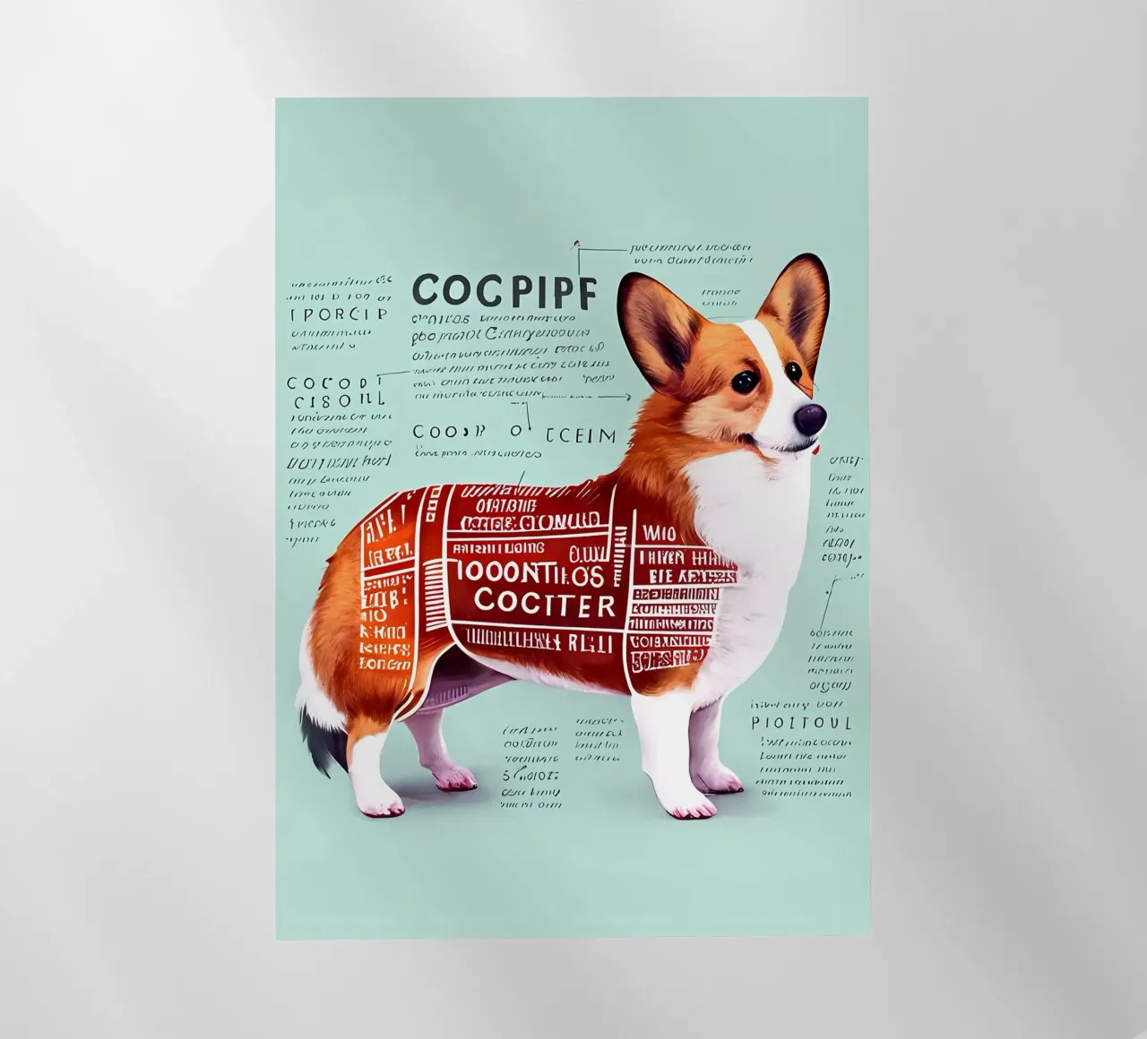 Anatomia di un Welsh Corgi pellicola backlit da Mikesell