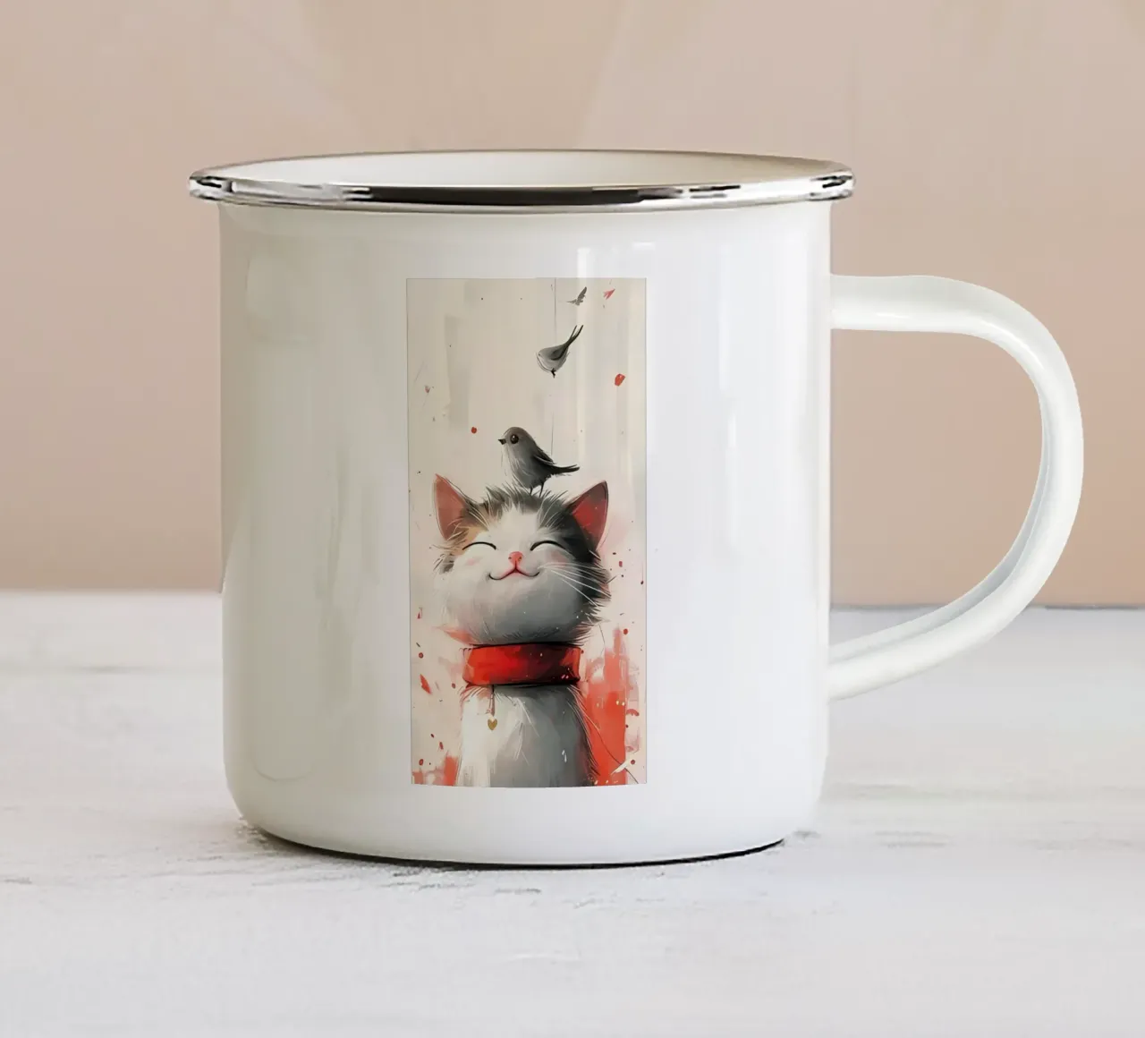 Poster minimalista 291 tazza in smalto da Kadynce