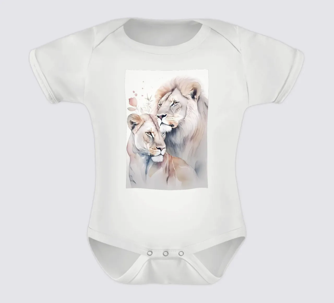 Leeuwen Liefde babyrompertje korte mouwen van Mikesell