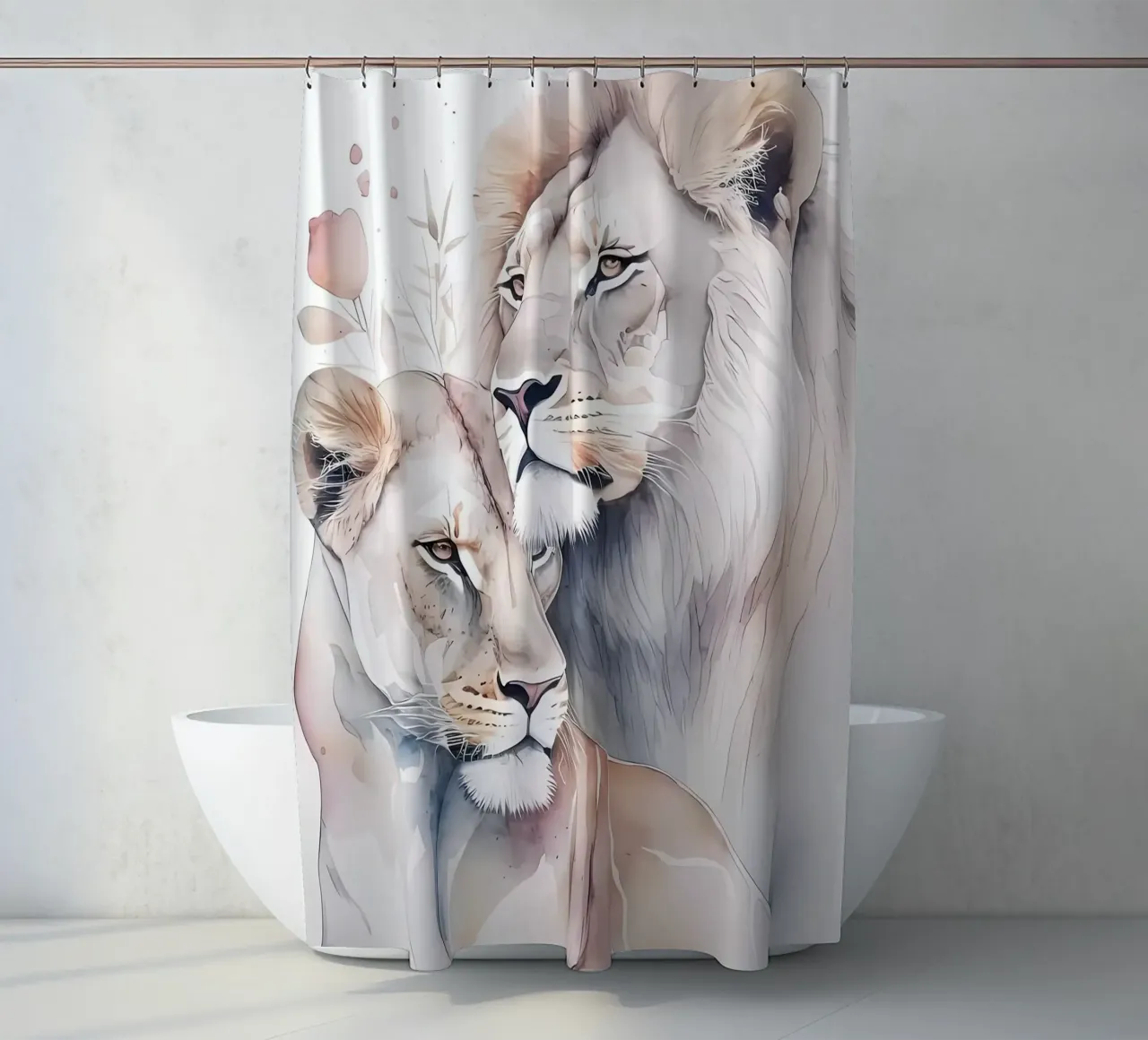 Leeuwen Liefde douchegordijn van Mikesell