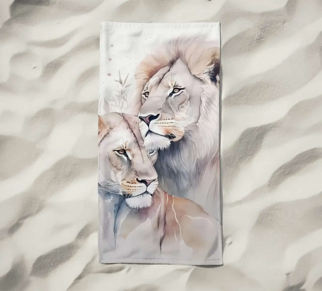 Leeuwen Liefde strandhanddoek van Mikesell