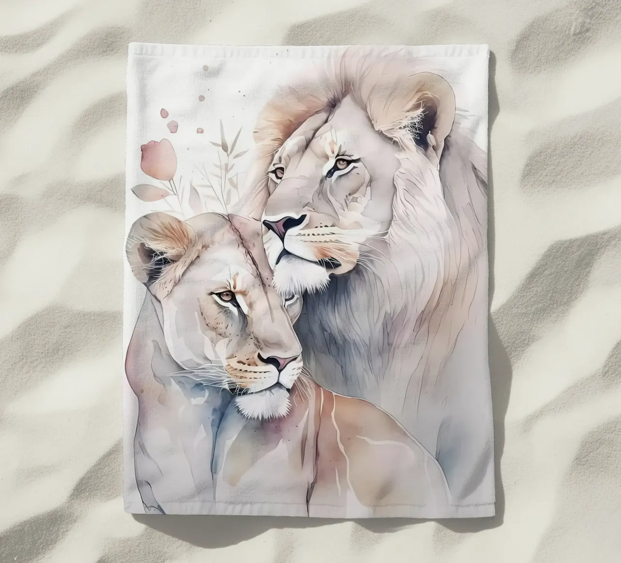 Leeuwen Liefde strandhanddoek van Mikesell